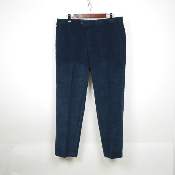 LAUREN RALPH LAUREN Men's 36 Blue ribbed corduroy straight boot cut pants vtg